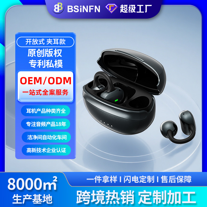 Personalizado transfronterizo ENC reducción de ruido confort de uso largo sin dolor abrazadera de auriculares inalámbricos auriculares Bluetooth