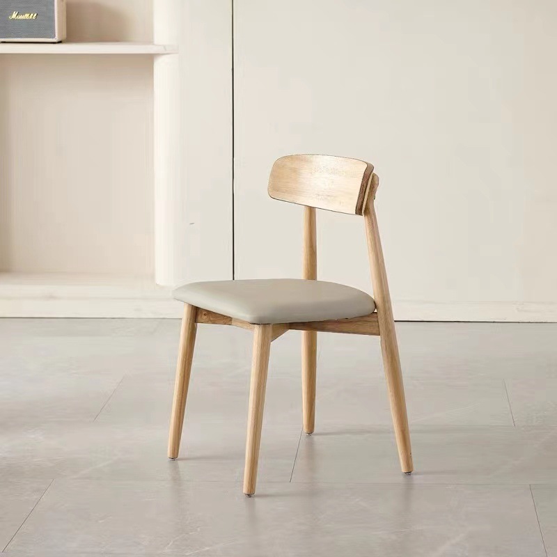 silla de comedor de madera sólida nórdica, madera casera, viento de crema, mesa de comedor moderna y simple, silla de diseño, taburete de comedor