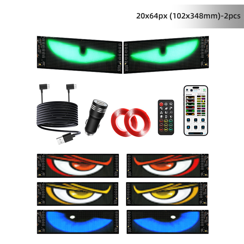 LED coche pantalla suave usb coche pantalla de publicidad flexible APP Bluetooth pantalla inteligente ventana puerta pantalla a todo color image 13