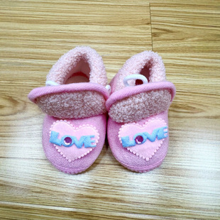 0-1 year old newborn baby autumn and winter shoes baby warm prevent soft bottom fleece-lined thick toddler shoes do not drop shoes 2