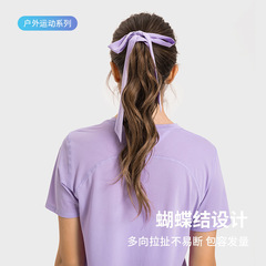 Factory Direct Sale New Sports Fitness Casual Solid Color Bow Hair Tie Simple Elegant Headband Hair Accessory for Women