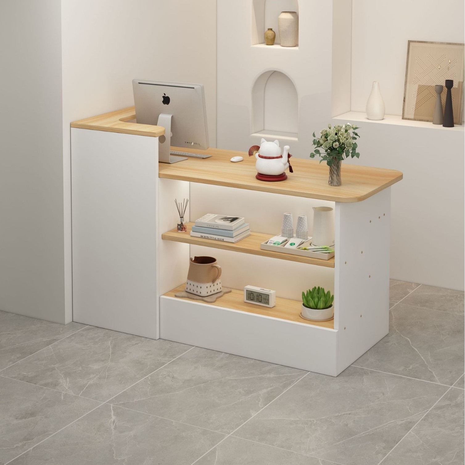 Cashier Counter Reception Desk Company Front Desk Table Small Simple Modern Supermarket Clothing Store Shop Restaurant Front Desk Table