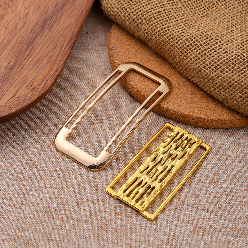 diy方形连接扣金色复古服饰箱包装饰对接扣镂空设计金属扣批发