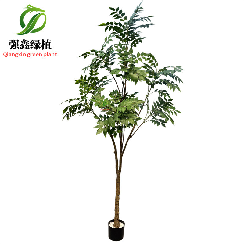 Planta de simulación de interior eucalipto árbol falso bonsai sala de estar decoración del suelo hoja de dinero falsa planta verde adorno en maceta image 30
