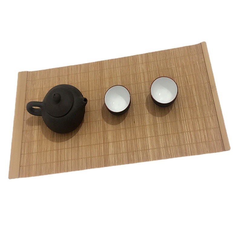 竹制茶席茶墊餐具桌墊竹片包邊竹茶簾大號餐墊子茶道配件功夫茶具