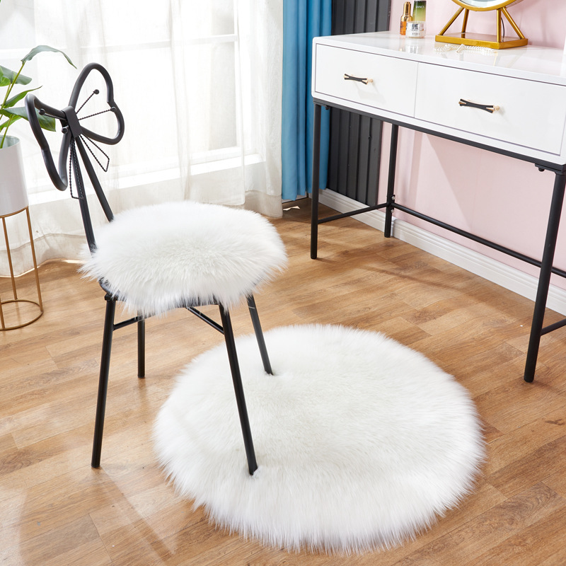 Red plush solid color carpet for bed, pillow with butterfly, sofa, seat, custom-made 10