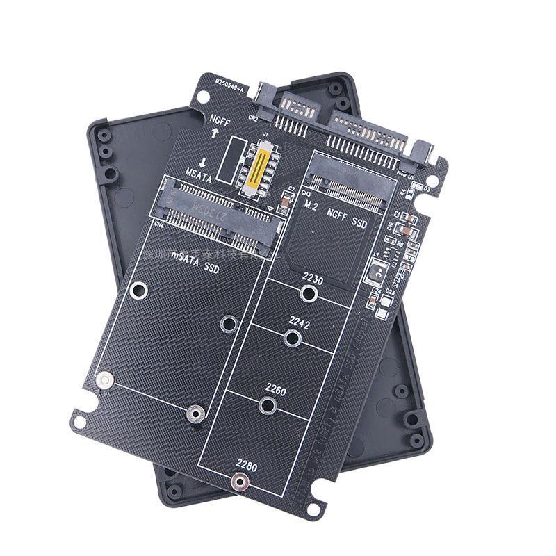 M.2 Solid State Ssd to Sata3 External Hard Drive Box Ngff Msata to Serial Port Adapter Card Dual-Use Two-In-One