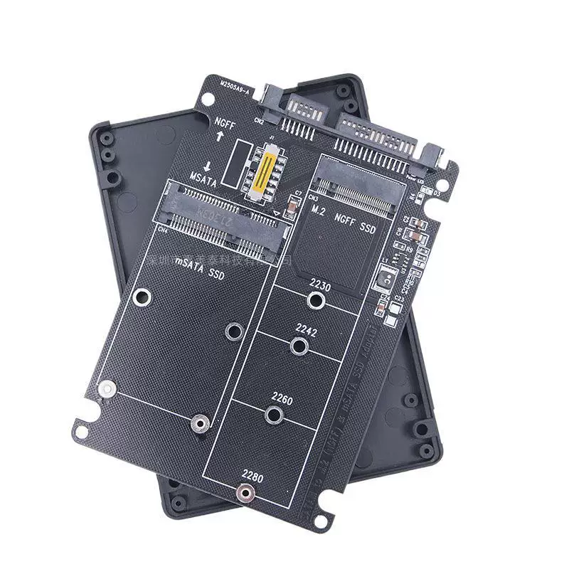 M.2 SSD to SATA3 external hard disk box NGFF MSATA conversion port dual -in -one