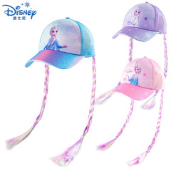 Frozen children's baseball cap girls girls cap summer thin mesh sun protection Disney braids