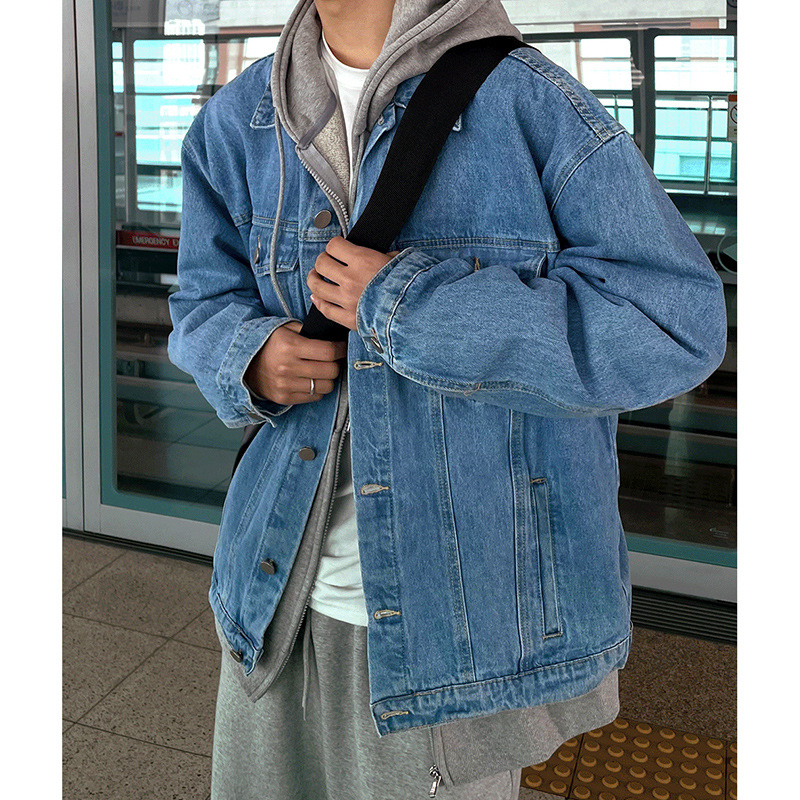 Cowboy jacket men's new autumn cool workwear casual jacket youth versatile lapel top_voghion.com