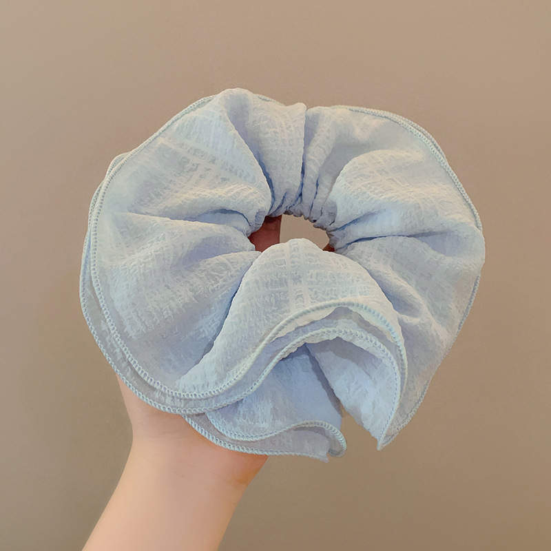 Encaje de flor coreana Encaje de intestino grueso Anillo de cabello femenino Cabeza de flor de viento pastoral Cuerda de cabeza de bola de gran tamaño Accesorios para el cabello de alta calidad