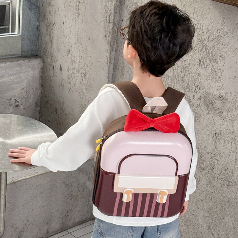 Jardín de infantes bolsas escolares dulces arcos ligeros, mochila de cáscara de huevo para niños y niñas, nueva moda de mochila infantil