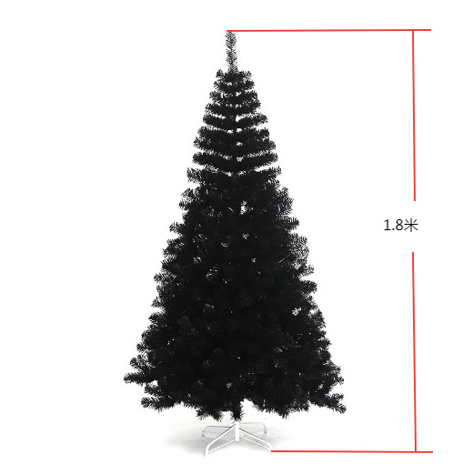 Nueva decoración navideña transfronteriza, árbol de Navidad de PVC realista para hotel, de pie, flocado, con diseño de lápiz, plegable, venta al por mayor de fábrica.