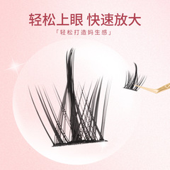 眸萊雅小惡魔假睫毛自然款單簇大容量三部曲眼睫毛硬梗v型下睫毛