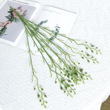 仿真绿植5叉把束柳叶空杆子 5头40目塑料配件花艺花材装饰半成品
