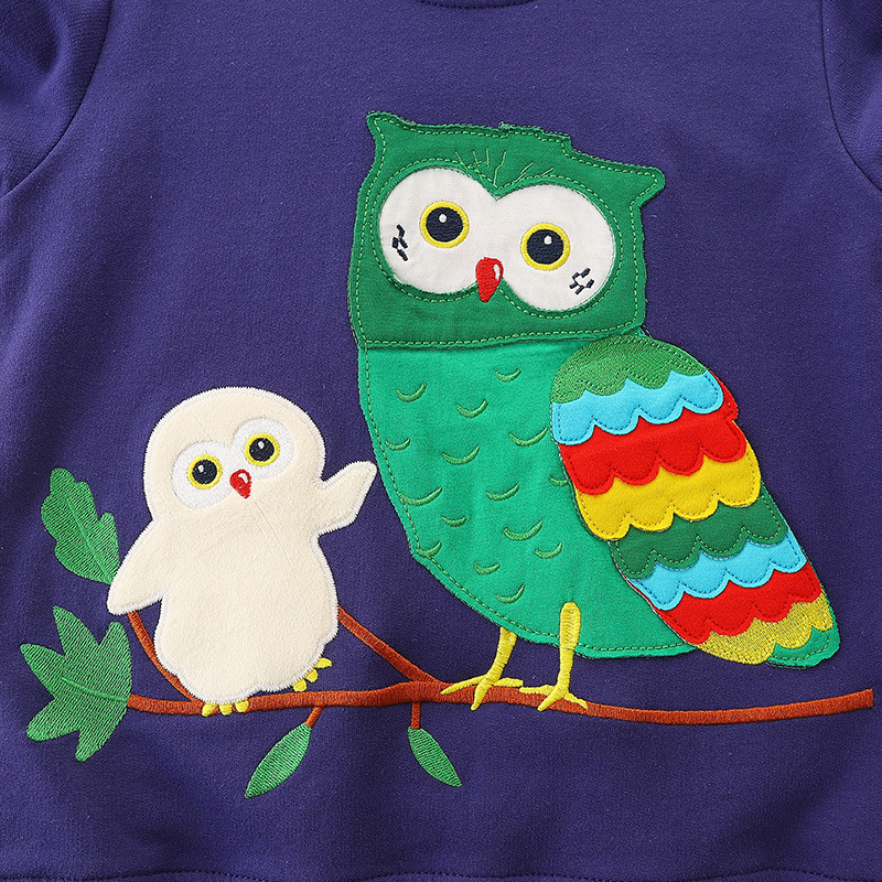 Otoño estilo europeo y americano algodón de punto ropa infantil nueva moda de niños dibujos animados bordados chaqueta de cuello redondo un cabello