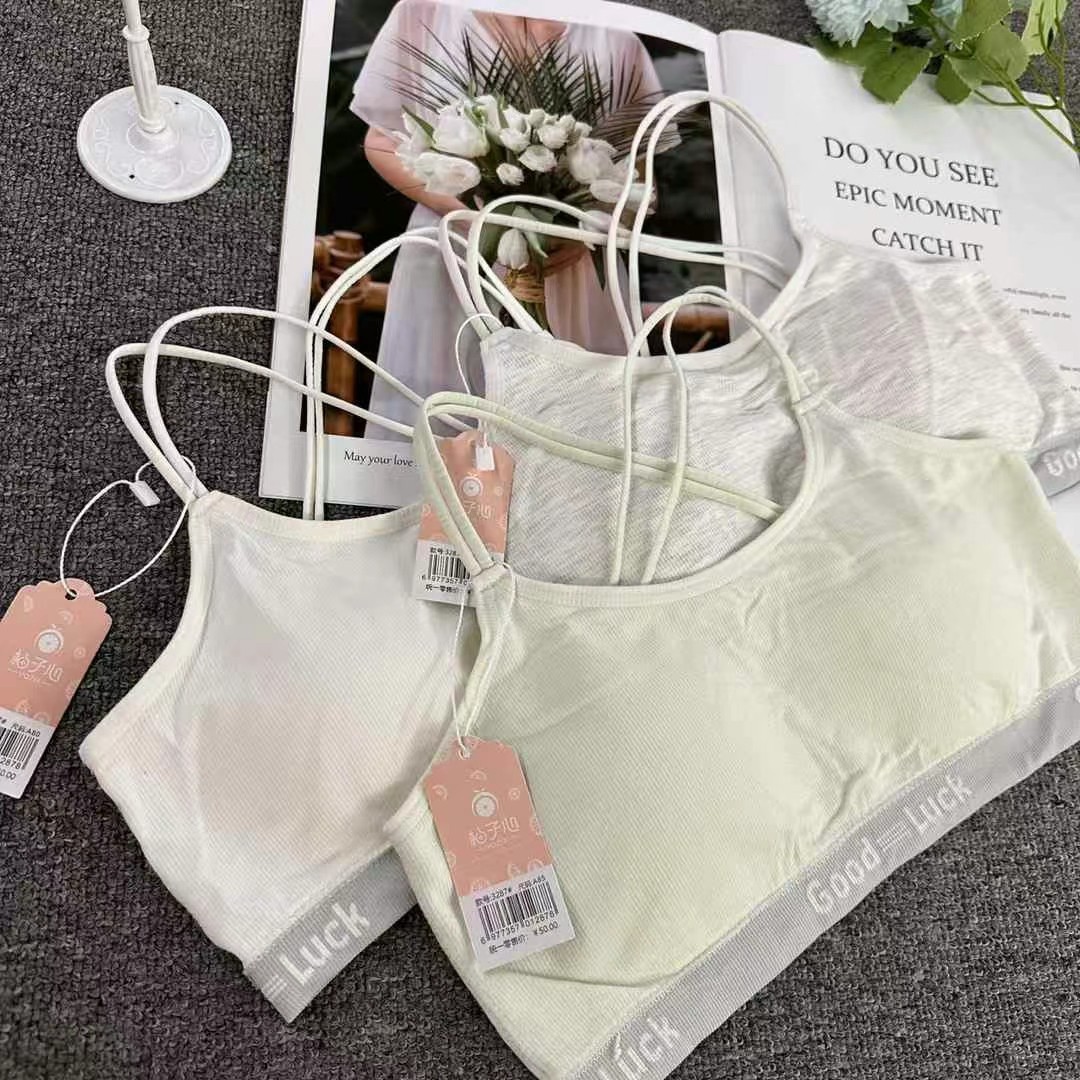 Taza fija chaleco de desarrollo deportivo de niñas sin anillo de acero belleza de espalda envuelta pecho chaleco de sueño ropa interior al por mayor 3287 image 2