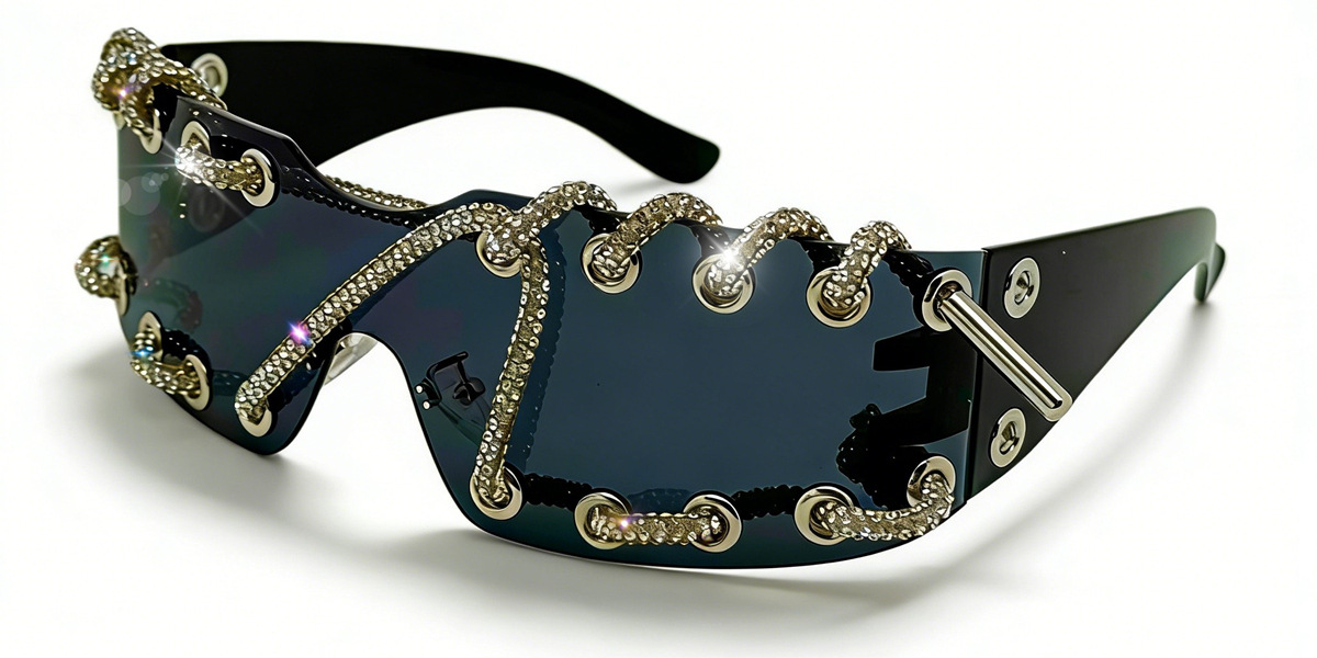 Cyberpunk Y2k Frameless Punk Sunglasses With Metal Rivet Details_voghion.com