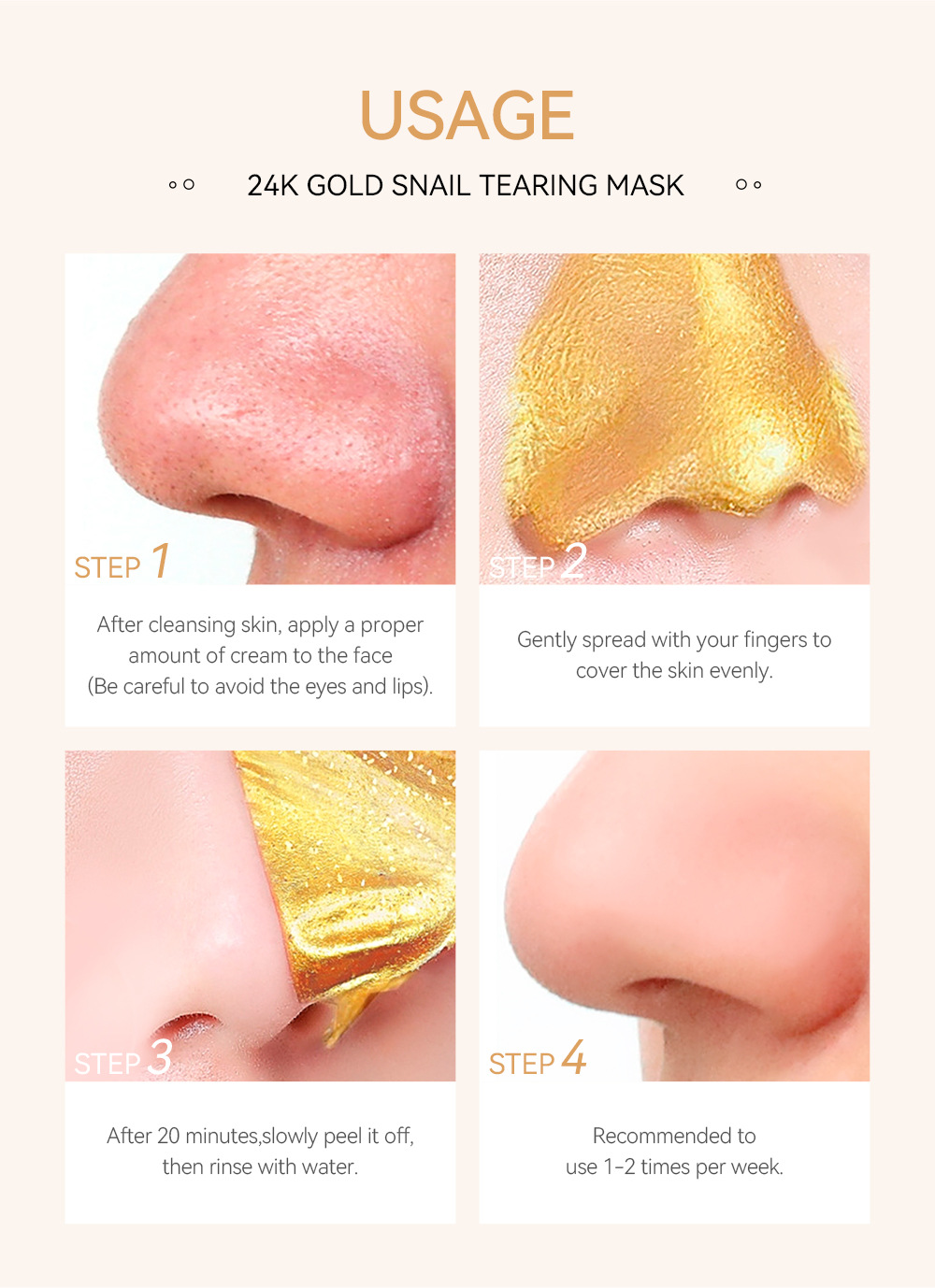 LAIKOU Gold Leaf Peel-off Mask 50g (Color box) Pore Cleansing Skin care products Cross-border supply undefined
