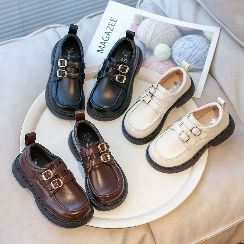 Детская кожаная обувь 2024 Осень новый мальчик и мальчик в британском стиле