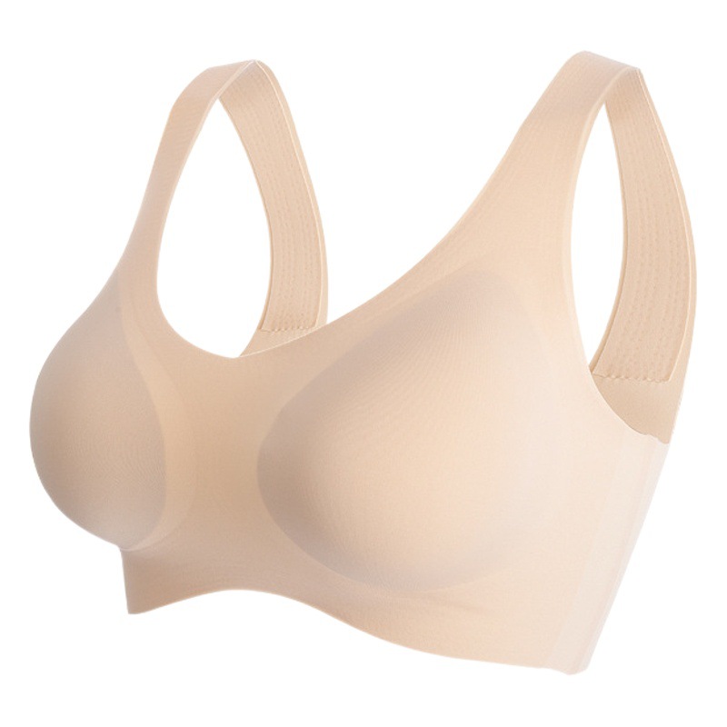 Pequeño estilo fresco sin costuras ropa interior de mujer de una sola pieza inalámbrico fresco transpirable chaleco-estilo más tamaño sujetador