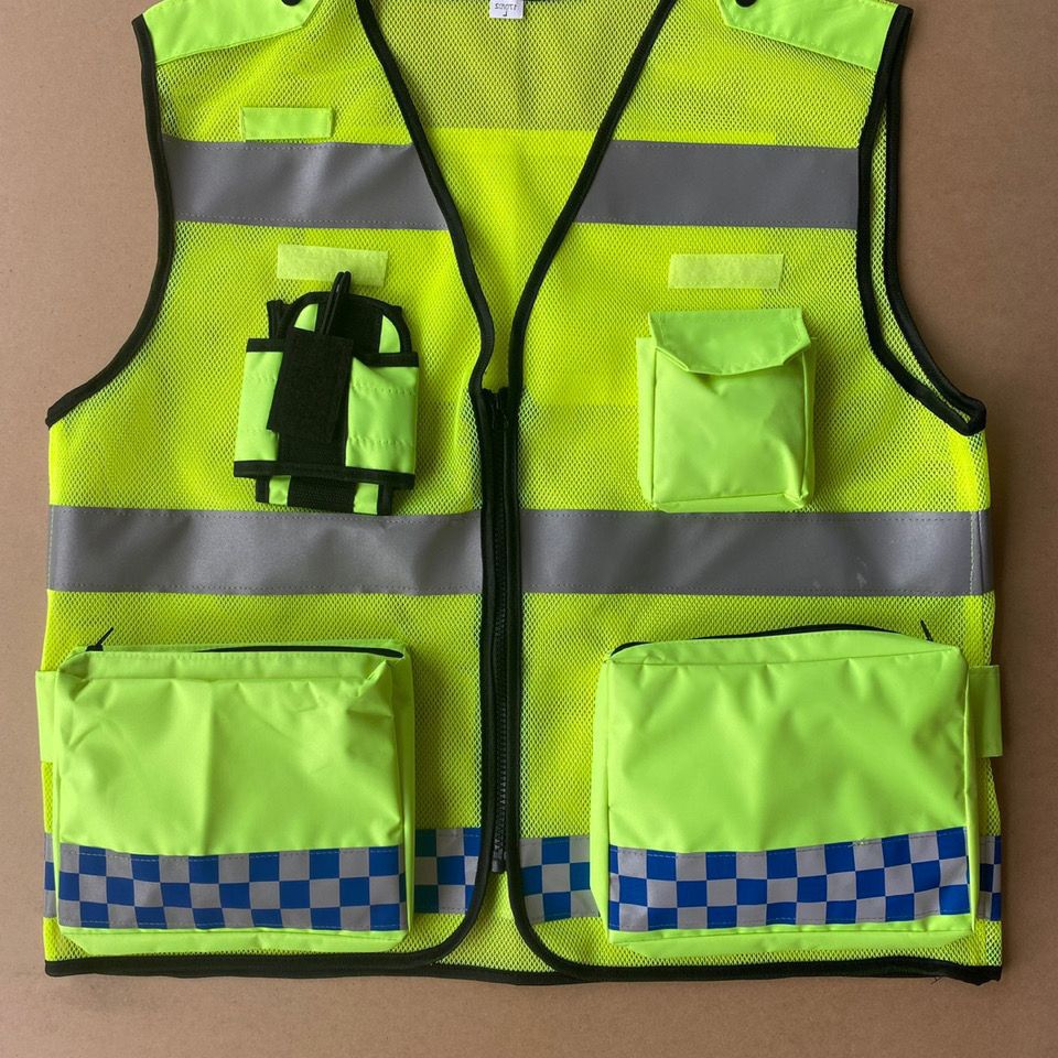 网布反光背心马甲交通巡逻警示背心骑行夜行反光马甲安全救援衣服