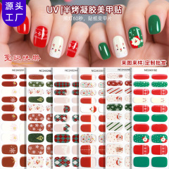 Zhengxiang 新しいクリスマス半硬化ジェルネイルステッカー発光雪だるまスノーフレーククリスマス光線療法ネイル UV ネイルステッカー