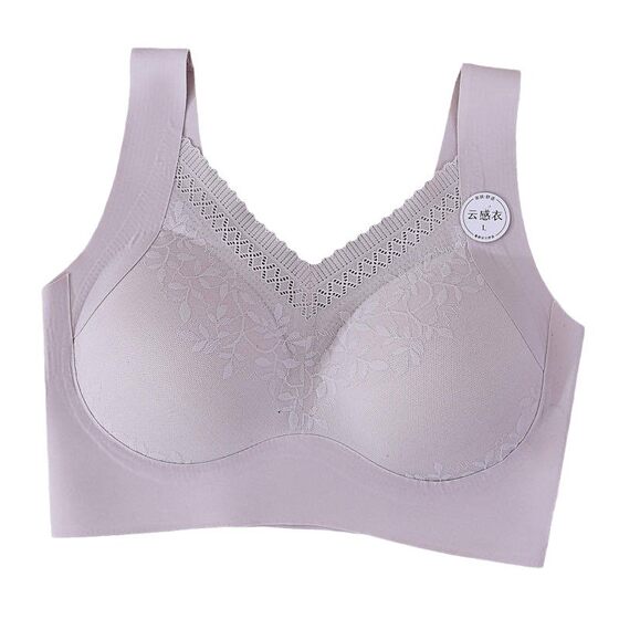2025 Spring and Summer Traceless Lace Beautiful Back Women's Chest Wrapping Three-dimensional Fixed Cup Bra without Steel Rings Gathering Sleeping Underwear