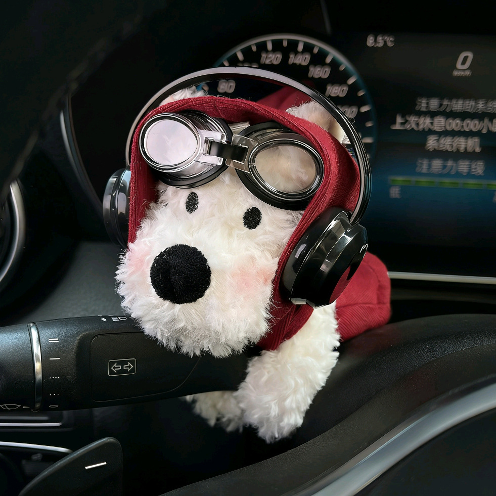 Shift Decoration Car – Qìchē Sürətlər qutusu və əl tormozu başlıqları - black-headphone-flying-mirror-red-elf-set-west-highland-gear-shift