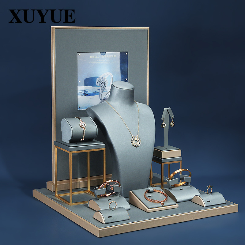 Jewelry Display Props Necklace Display Gray Necklace Ring Earrings Jewelry Display Stand Jewelry Stand in Stock