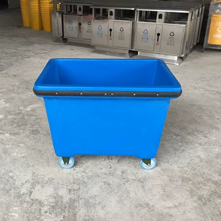 出口品质蓝色玻璃纤维布草车 洗涤机械设备配套高档布草回收车