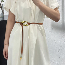 女款PU仿皮腰链皮绳腰带女气质打结绳子皮带轻奢小众装饰跨境批发