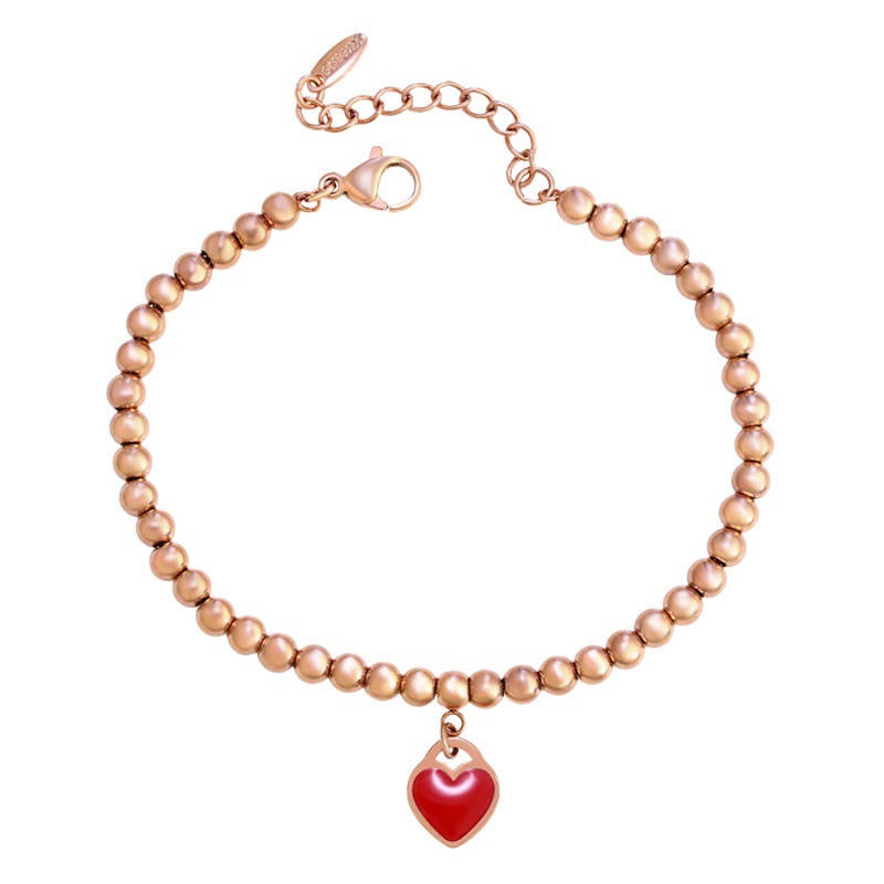 Esmalte de la joyería Xuking colorido corazón redondo pulsera de cuentas diseño de nicho femenino de alta calidad con cuentas de joyería de moda