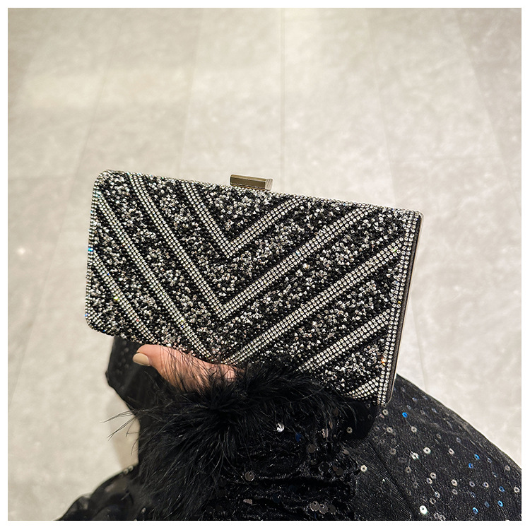 2025 Cross-border new dinner bag, European and American women's handbag, diamond-encrusted banquet clutch, evening dress bag, women's bag undefined