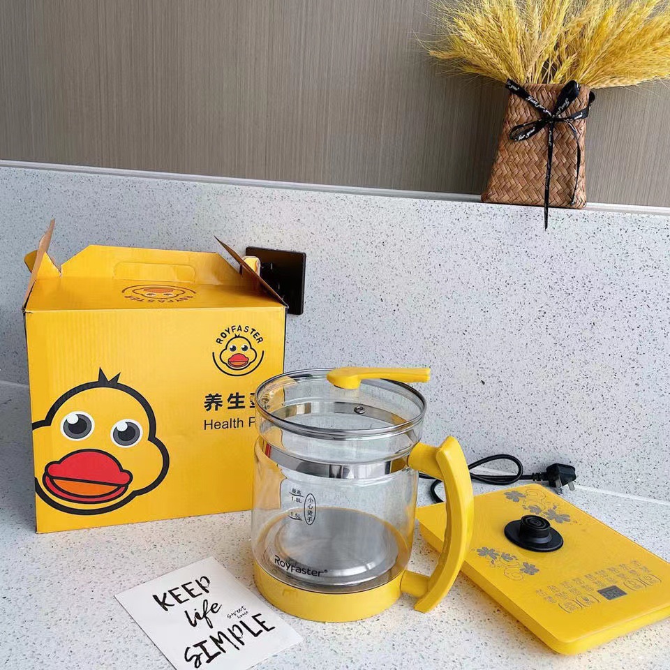 Stylish and Cute Duck Shaped Health Pot, Household Multifunctional Tea Cooking and Water Heating Pot, Thick Automatic Decoction Health Pot, Gift