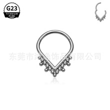 漫威饰品F136钛合金鼻圈耳环焊接小球无缝环鼻中隔环耳骨环G23钛