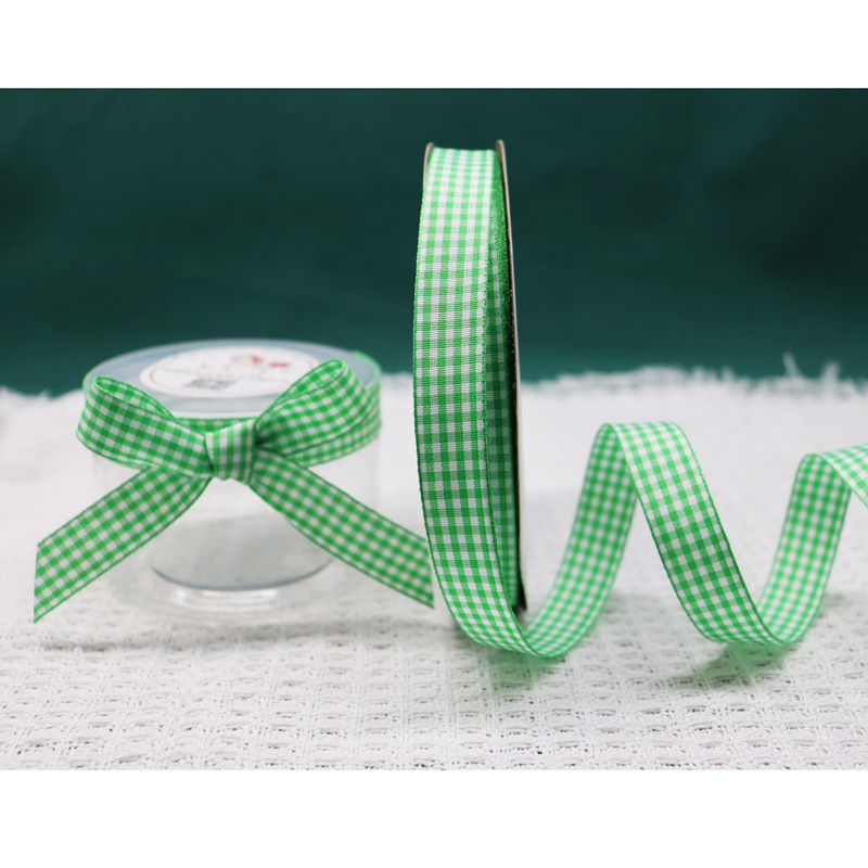 Pastoral estilo Plaid cinta de la torta de la cinta hecha a mano DIY material accesorios para el cabello cinta flor caja de regalo cinta de embalaje