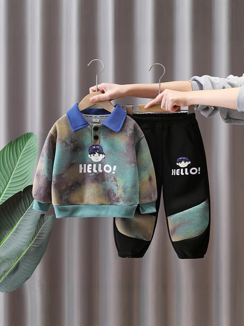 7782 traje de camisa POLO para niños primavera 2025 nuevo estilo estilo occidental ropa de celebridades de Internet para niños primavera y otoño traje de dos piezas primavera