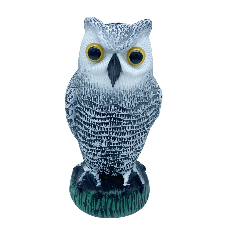 Nuevo disuasor de aves y ratones de plástico con forma de búho para jardín, adorno artesanal para exteriores.