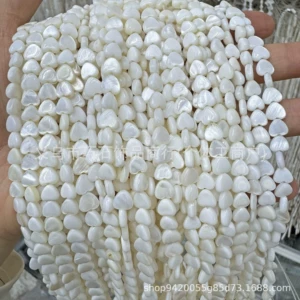 Direct from the manufacturer: Natural freshwater shell heart-shaped loose beads, dome-shaped heart beads, spacer beads, DIY earring accessories