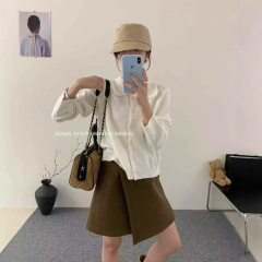 苏珊 韩系设计感小众POLO领针织开衫女韩系穿搭时尚毛衣上衣5221