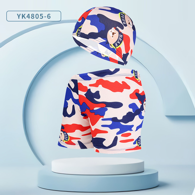 Bañador de natación para niños traje de baño lindo dibujos animados boxeador bañador impreso pantalones de playa para adolescentes y niños al por mayor