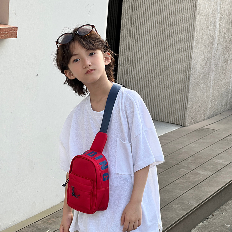 Moda coreana para niños mochila de pecho simple ocio de color sólido para niños niñas viajar bebé mochila de hombro