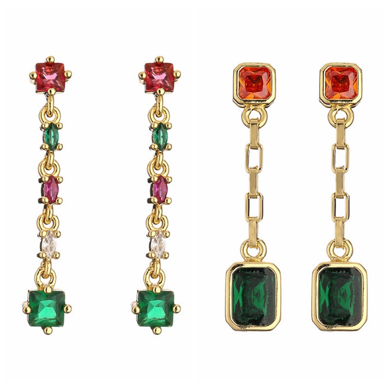 Pendientes de borla geométricos chapados en oro de cobre europeos y americanos diseño de las mujeres sentido nicho pendientes personalizados