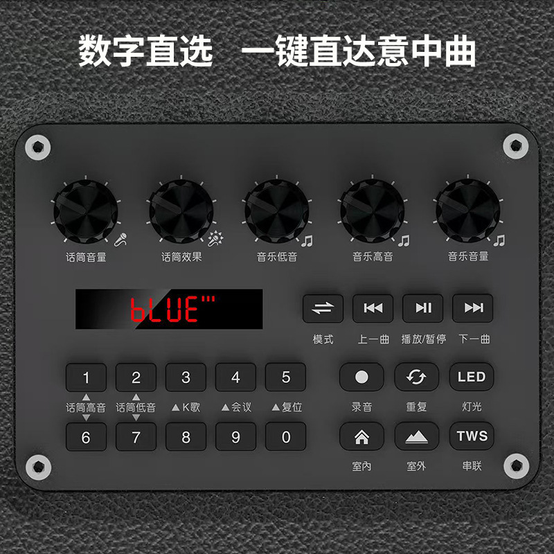 ホームカラオケワイヤレス Bluetooth ポータブルスピーカー屋外ハイパワースクエアダンスオーディオマイク録音サブウーファー付き|undefined