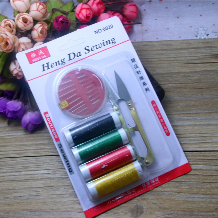 Hengda hilo tijeras + costura combinación costura kit herramientas de costura 2 yuanes tienda de departamentos al por mayor