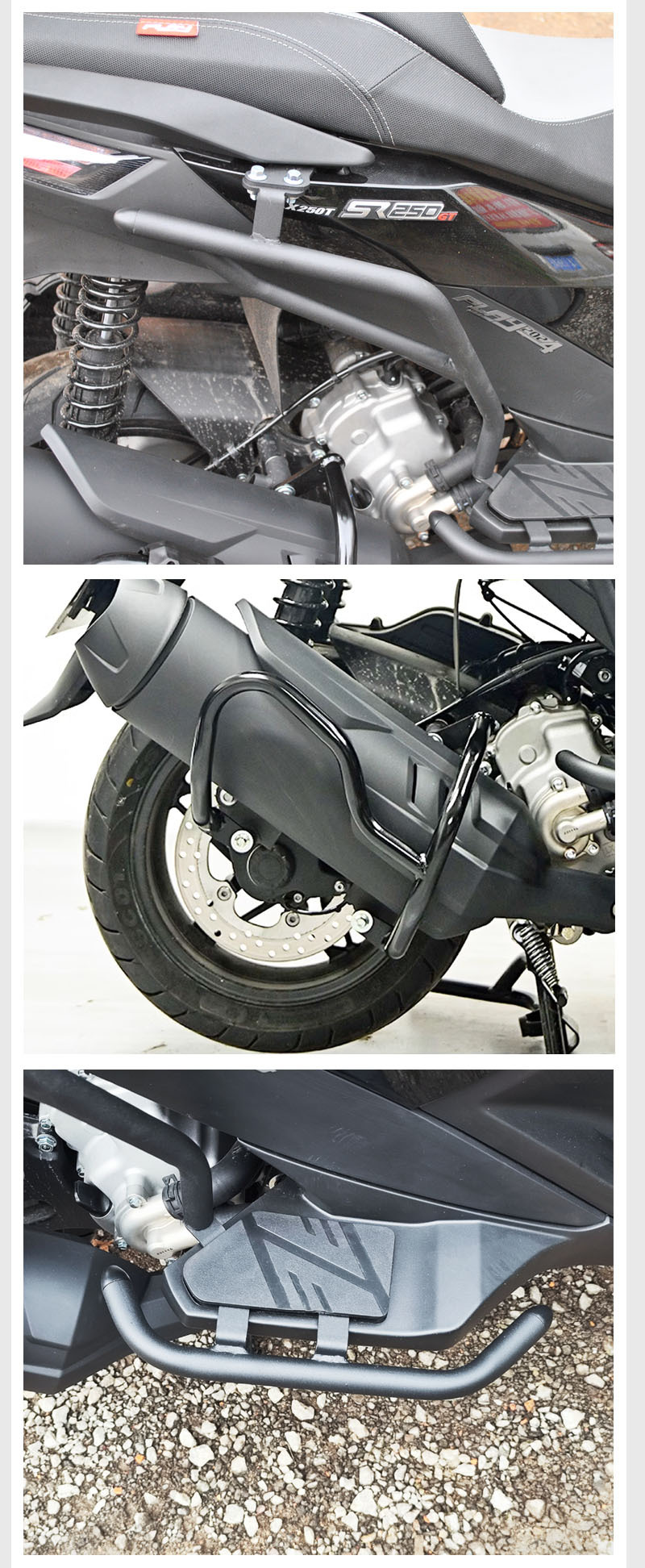 Applicable to Longxin Wuji SR250GT bumper pedal exhaust bumper drop-resistant bumper rear shelf modification accessories