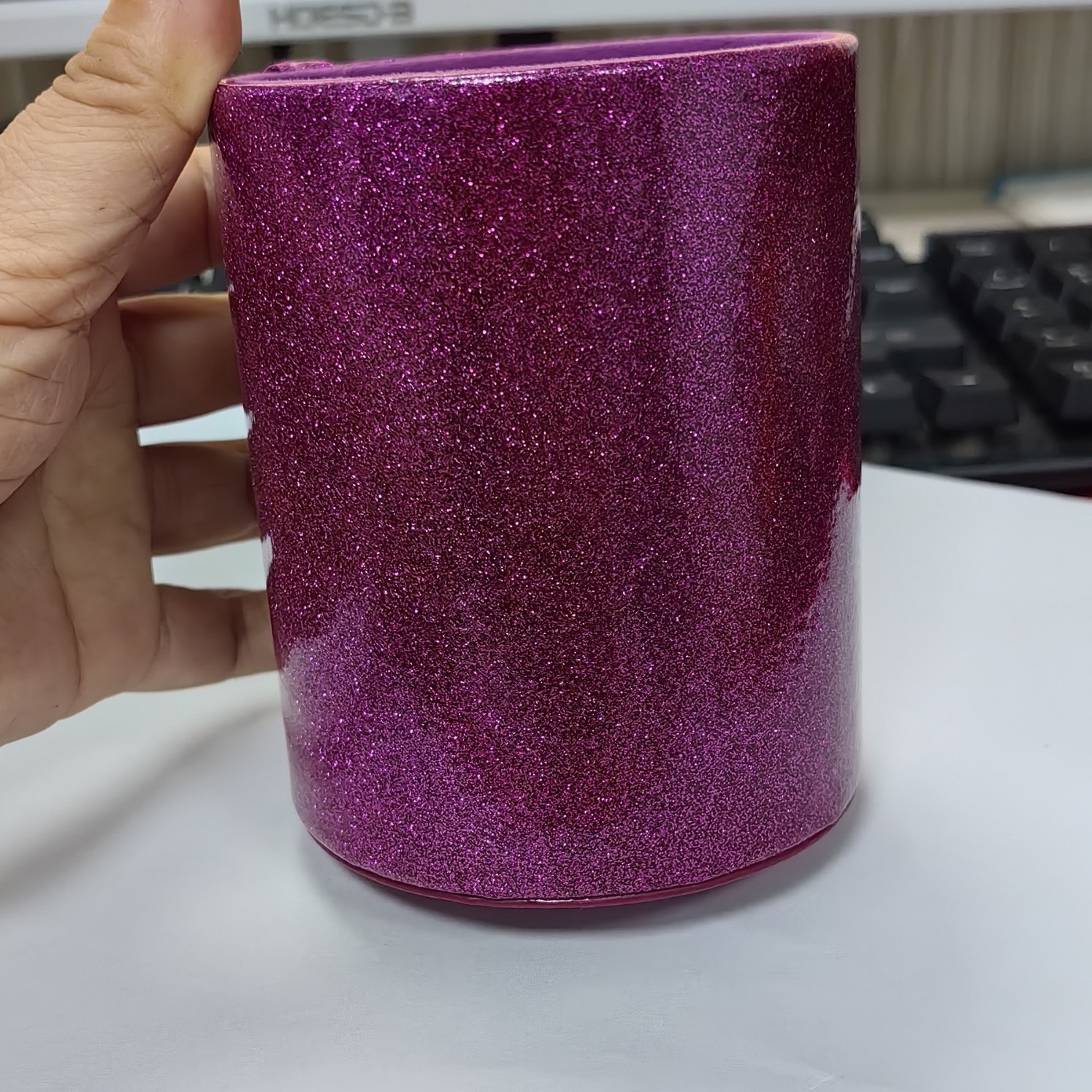 En stock de escritorio multifuncional maquillaje pluma contenedor de almacenamiento de cuero de la PU redonda contenedor de almacenamiento entidad fabricante suministro