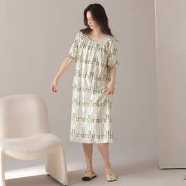控价89元爽棉短袖女生睡裙冰凉感甜美少女防凸可外穿甜美连衣裙女