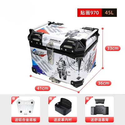 Motorcycle trunk | General Split Line Django Rear - 45lx7-970liningaluminum-bottom-plate-backrest
